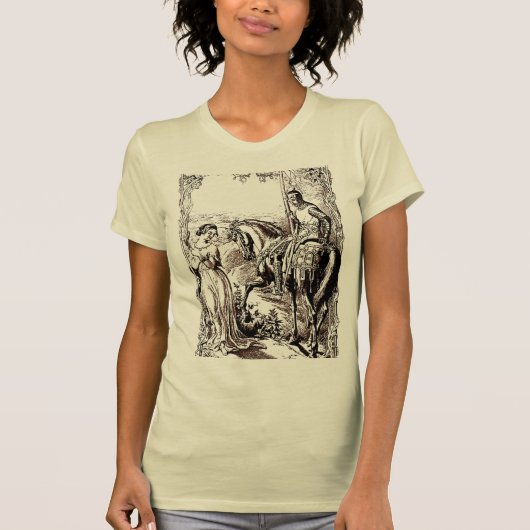 T-shirt Chevalier médiéval et sa dame Histoire-amant des v (Devant)