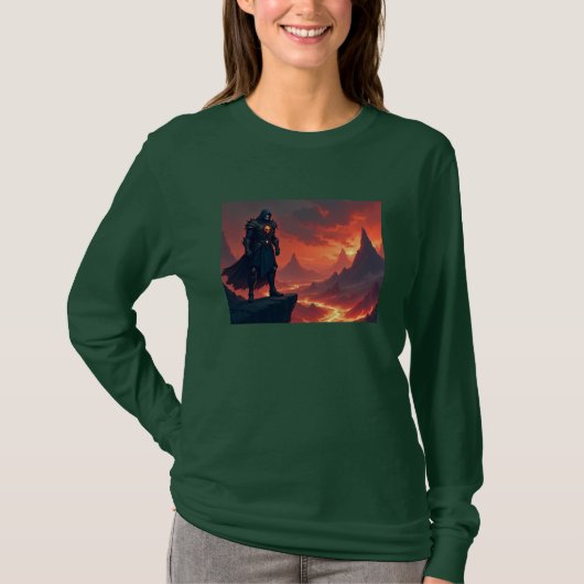 T-shirt Chevalier noir de flamme (Devant)