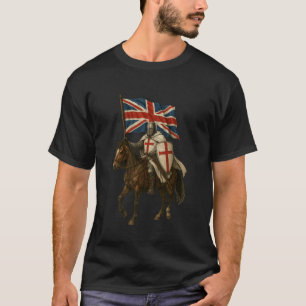 T-shirt Chevalier Templier Chrétien avec le drapeau du Roy