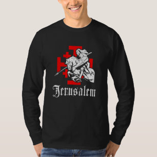 T-shirt Chevalier templier médiéval sur cheval de guerre C