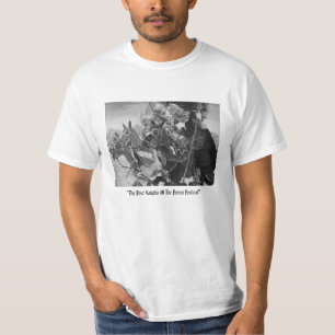 T-shirt chevaliers médiévaux joutant sur l'art historiqu