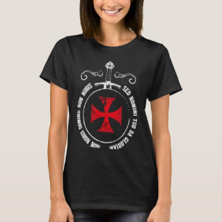 T-shirt Chevaliers Templiers Motto Templier Croix et épée