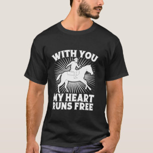 T-shirt Chevauchée de rodéo avec toi mon cœur court cowboy