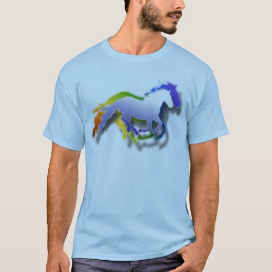 T-shirt chevaux 3D courants (Devant)