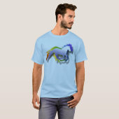 T-shirt chevaux 3D courants (Devant entier)