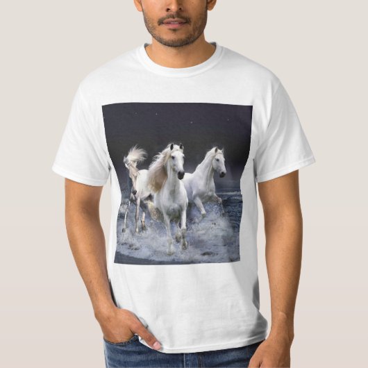 T-shirt Chevaux à lancer l'oreiller (Devant)