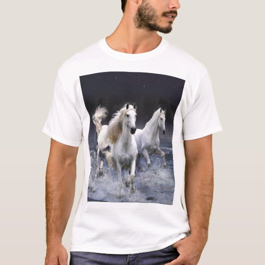 T-shirt Chevaux à lancer l'oreiller (Devant)