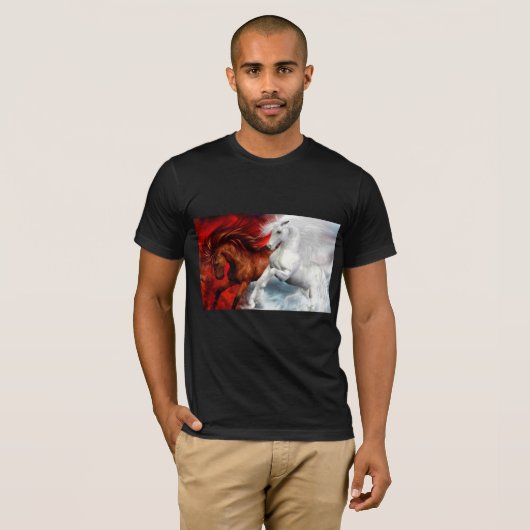 T-shirt chevaux air et feu (Devant entier)