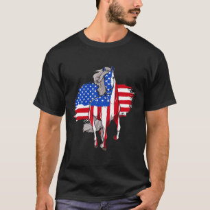T-shirt Chevaux Amérique Drapeau 4 juillet fête de l'indép