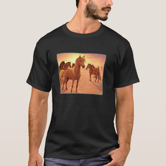 T-shirt Chevaux arabes (Devant)
