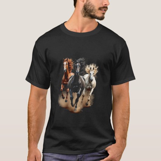 T-shirt Chevaux au galop (Devant)