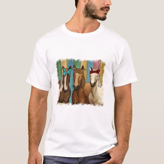 T-shirt Chevaux avec Bandanas pour équitation Cheval d'équ (Devant)