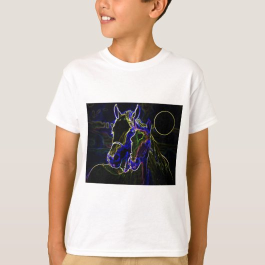 T-shirt Chevaux Blacklight (Devant)