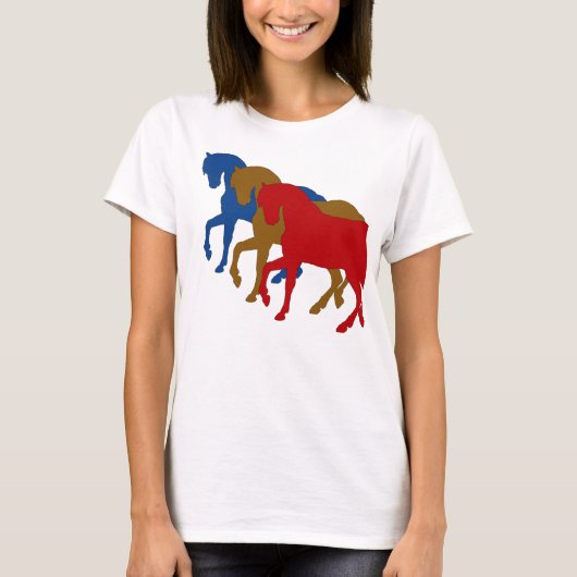 T-shirt Chevaux colorés dans Sillouette (Devant)
