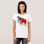 T-shirt Chevaux colorés dans Sillouette (Devant entier)