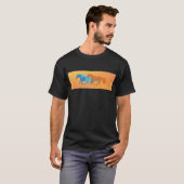 T-shirt Chevaux Colorés en Course (Devant entier)