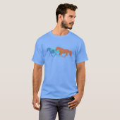 T-shirt Chevaux colorés qui courent (Devant entier)
