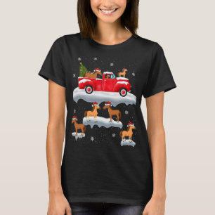 T-shirt Chevaux conduisant l'arbre de Noël Camion Rouge Ch