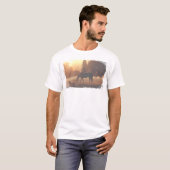 T-shirt Chevaux dans le brouillard matinal (Devant entier)