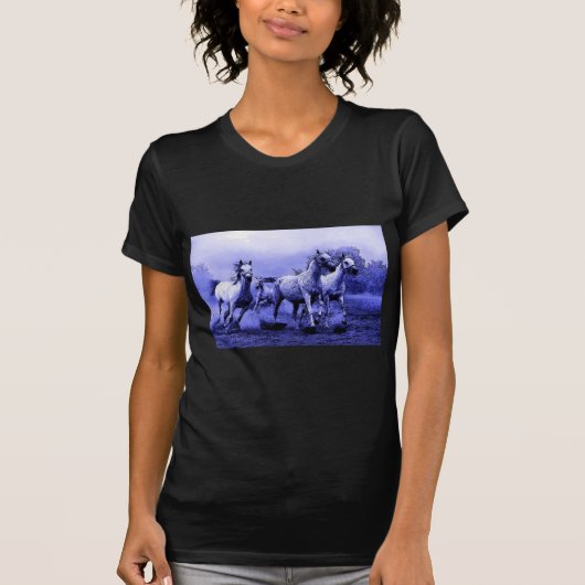 T-shirt Chevaux de course et Lune Bleue (Devant)