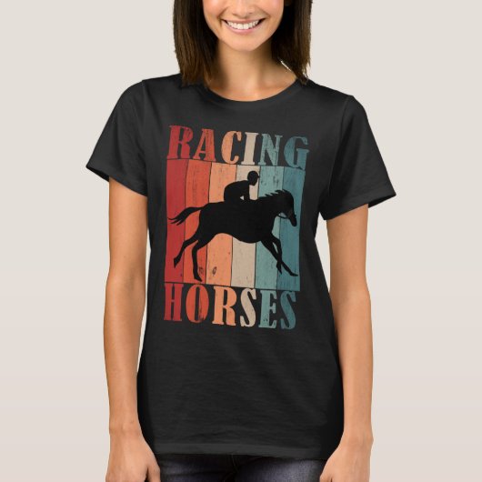 T-shirt Chevaux de course rétro (Devant)