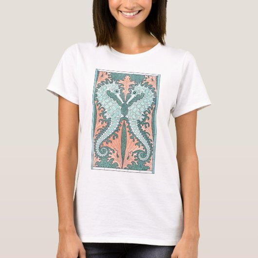 T-shirt Chevaux de mer Art nouveau (Devant)