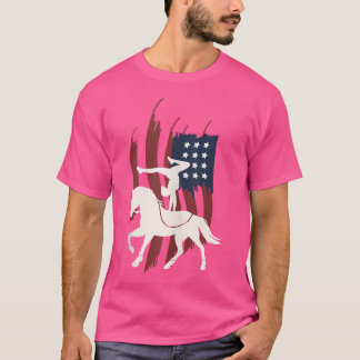 T-shirt Chevaux Drapeaux Equestriens Nous Voûtant En Casie