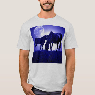 T-shirt Chevaux en Nuit Bleue