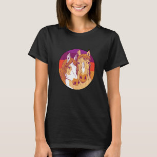 T-shirt Chevaux équestres rétro Graphique Adulte Chevaux é