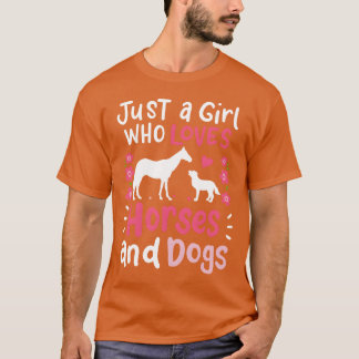 T-shirt Chevaux et Chiens Cheval Chien vintage drôle