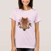 T-shirt Chevaux et fleurs (Devant)
