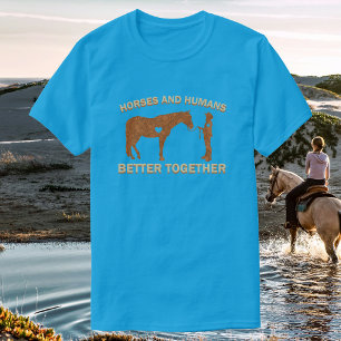 T-shirt Chevaux et humains, mieux ensemble Cowgirl
