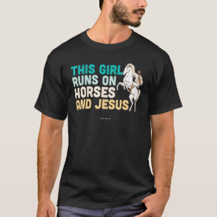 T-shirt Chevaux Jésus Fille Chrétien Verset Biblique Relig