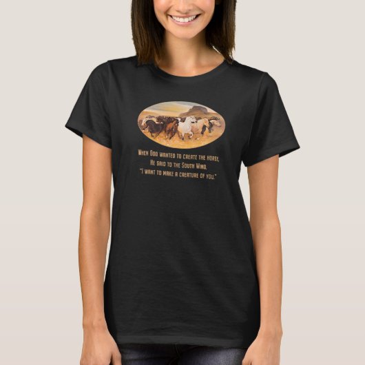 T-shirt Chevaux sauvages courant avec une citation inspira (Devant)