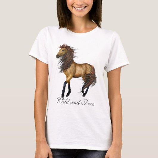 T-shirt Chevaux sauvages et libres (Devant)