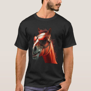 T-shirt Chevaux Tête Lunettes de soleil humoristiques 1