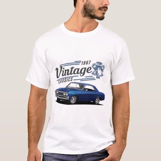 T-shirt Chevelle bleu vintage (Devant)