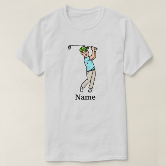 T-shirt Cheveux Brown foncés Male Golfer Par-Tee Dude T-sh (Design devant)