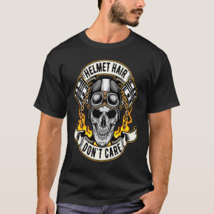 T-shirt Cheveux de casque ne se soucient pas moto moto mot