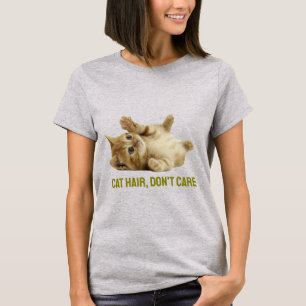 T-shirt Cheveux de chat Ne vous souciez pas-Amusant Orange