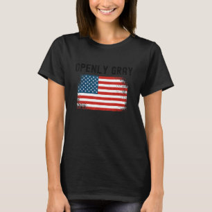 T-shirt Cheveux gris ouvertement Naturel Drapeau américain