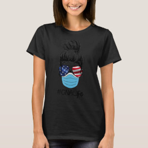 T-shirt Cheveux Messy Cna Life Porter Masques Lunettes de