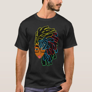 T-shirt Cheveux Naturels Pour Femmes Noires Dreadlock Beau
