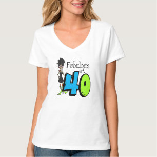 T-shirt Cheveux noirs fabuleux à l'anniversaire 40