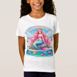 T-Shirt Cheveux rose sirène