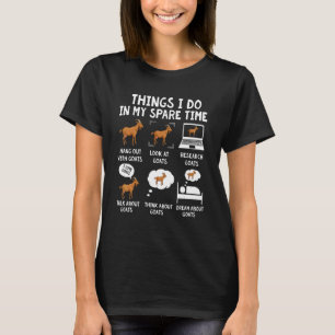 T-shirt Chèvre 6 Choses que je fais pendant mon temps libr