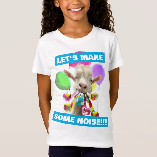 T-Shirt Chèvre avec des pétards de fête (Devant)