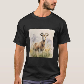 T-shirt Chèvre avec une chèvre de prairie paissant dans un