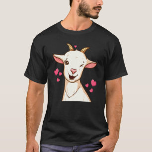 T-shirt Chèvre Coeur animal Chèvre Saint-Valentin 2023