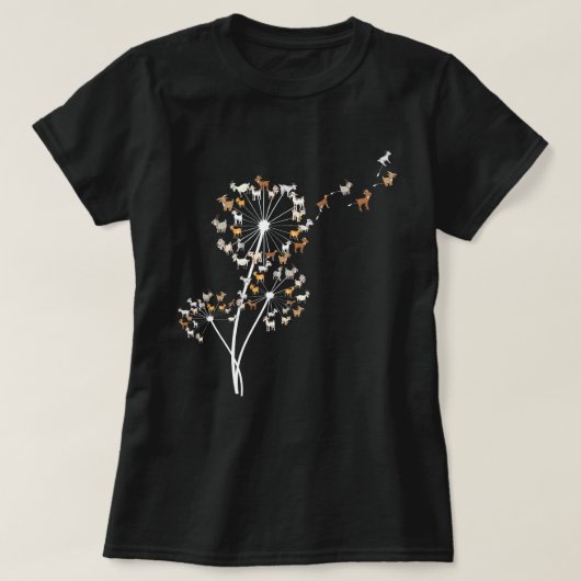 T-shirt Chèvre Dandelion Fleur Amusante Animaux Amateurs T (Design devant)
